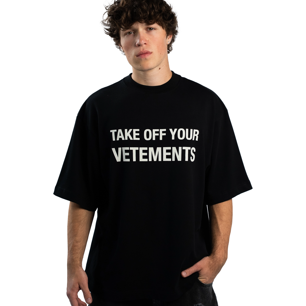 TAKE OFF YOUR VETEMENTS T-SHIRT - BLACK – Maison Beast