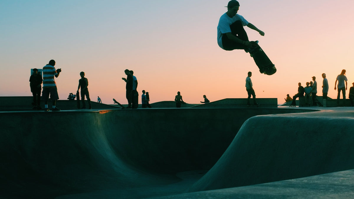 Skater mid-trick at a skatepark at sunset — Palace Fall 2026 and skate culture's reveal season