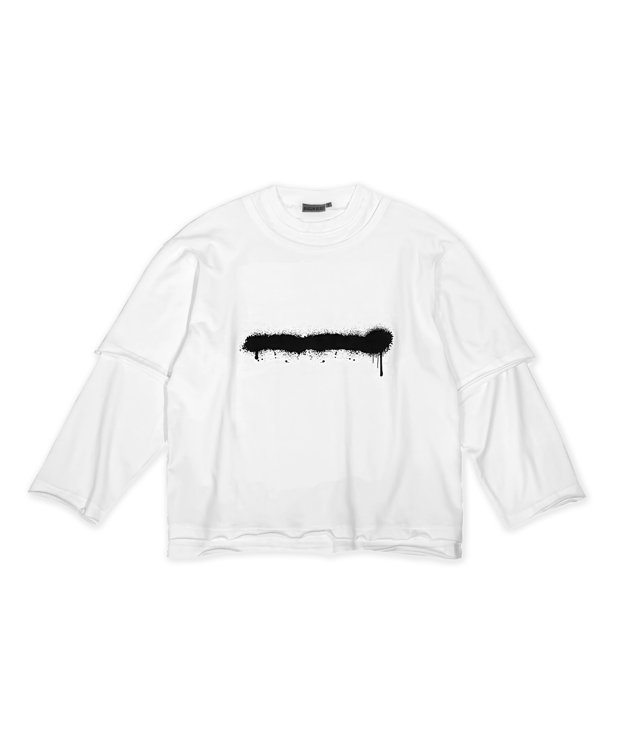 DOUBLE-LAYERED LS TEE - WHITE – Maison Beast DOUBLE-LAYERED LS TEE - WHITE – Maison Beast