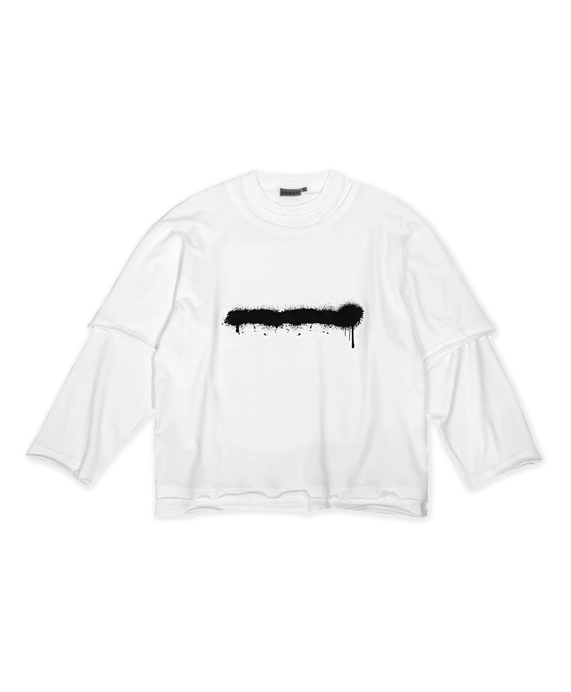 DOUBLE-LAYERED LS TEE - WHITE – Maison Beast