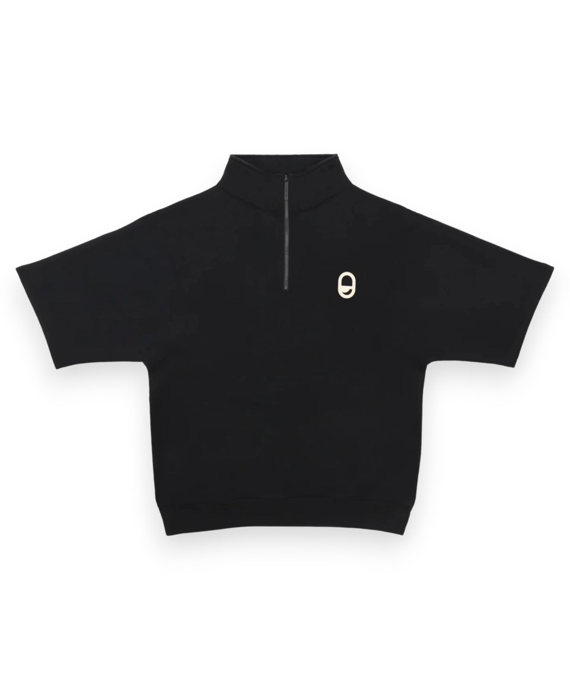 mokito Black Dotted Mesh Mock Neck Top – BLANK